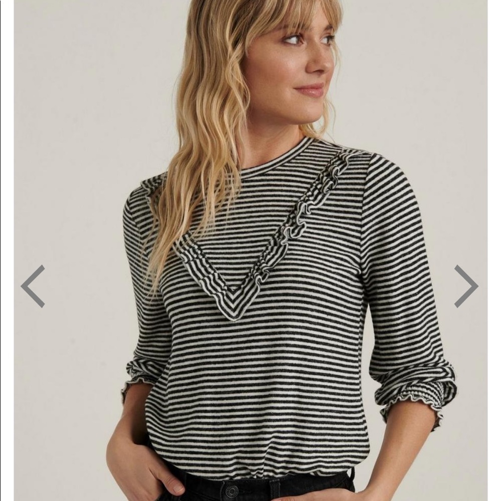 Lucky Brand Cloud Jersey Ruffled Top
